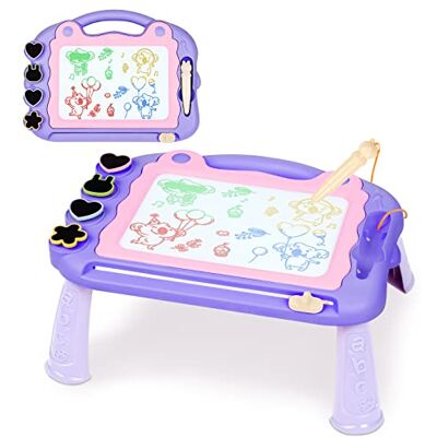 Sarsumir Magnetische Maltafel Zaubertafeln für Kinder, Zaubertafel Maltafel Magnettafel Reisegröße, Bunt Zeichenbrett für 3 4 5 Jahre alt mit 1 Magnetstift und 4 Stempel, Violett Sarsumir Magnetische Maltafel Zaubertafeln für Kinder, Zaubertafel Maltafel Magnettafel Reisegröße, Bunt Zeichenbrett für 3 4 5 Jahre alt mit 1 Magnetstift und 4 Stempel, Violett