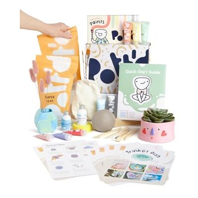Pott'd Töpferset für Zuhause mit lufttrocknendem Ton für Erwachsene DIY Bastelset für Anfänger mit Lufttrocknendem Ton, Farben, Werkzeugen und Schritt-für-Schritt-Anleitung, Geschenkidee Pott'd Töpferset für Zuhause mit lufttrocknendem Ton für Erwachsene DIY Bastelset für Anfänger mit Lufttrocknendem Ton, Farben, Werkzeugen und Schritt-für-Schritt-Anleitung, Geschenkidee