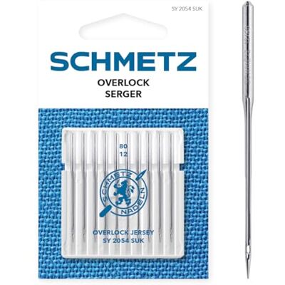 SCHMETZ Overlock Jersey 80/12 10 Nähmaschinennadeln SY 2054 SUK / 16X75 SUK Nadelsystem laut Maschinenangabe prüfen SCHMETZ Overlock Jersey 80/12 10 Nähmaschinennadeln SY 2054 SUK / 16X75 SUK Nadelsystem laut Maschinenangabe prüfen