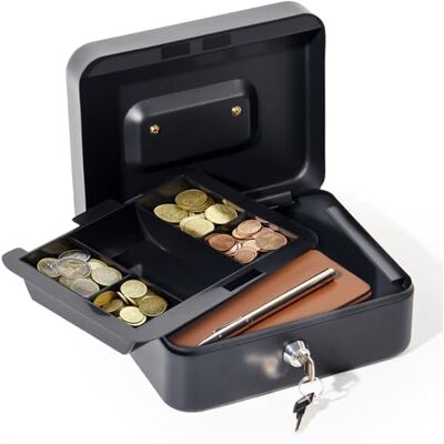 GREELUE Geldkassette (20 * 16 * 8.5 CM) Abschließbar mit Schloss, Feuerfeste Geldbox, Wasserabweisend Geldkassette Klein mit Münzzählbrett, Cash Box, Spardose GREELUE Geldkassette (20 * 16 * 8.5 CM) Abschließbar mit Schloss, Feuerfeste Geldbox, Wasserabweisend Geldkassette Klein mit Münzzählbrett, Cash Box, Spardose
