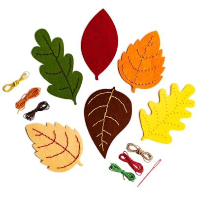 Papierdrachen Filz-Blätter Bastelset zum Fädeln Herbstdekoration Handarbeit für Groß & Klein Zum Erlernen und Üben der Feinmotorik Papierdrachen Filz-Blätter Bastelset zum Fädeln Herbstdekoration Handarbeit für Groß & Klein Zum Erlernen und Üben der Feinmotorik