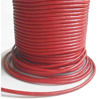 Auroris 10m Lederband rund Ø 2mm rot Auroris 10m Lederband rund Ø 2mm rot