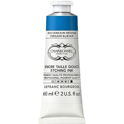 Lefranc Bourgeois Charbonnel Kupferdruckfarben, hochpigmentierte Tiefdruckfarbe, ausgezeichnete Lichtechtheit, Vegan, lebendige Farben, alterungsbeständig, 60ml Tube Cölinblau Farbton Lefranc Bourgeois Charbonnel Kupferdruckfarben, hochpigmentierte Tiefdruckfarbe, ausgezeichnete Lichtechtheit, Vegan, lebendige Farben, alterungsbeständig, 60ml Tube Cölinblau Farbton