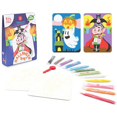 Sabbiarelli – Bag Halloween Mini-Sand-Art-Set: Halloween Enthält Klebemotive, Farbsand und Abziehwerkzeug 100% Made in Italy Kreativer Bastelspaß Kinder 5-12 Jahre Sabbiarelli – Bag Halloween Mini-Sand-Art-Set: Halloween Enthält Klebemotive, Farbsand und Abziehwerkzeug 100% Made in Italy Kreativer Bastelspaß Kinder 5-12 Jahre