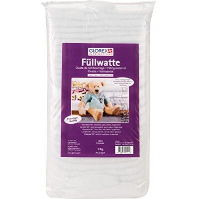 GLOREX GmbH 0 2524 Füllwatte, 1 kg, weiß GLOREX GmbH 0 2524 Füllwatte, 1 kg, weiß