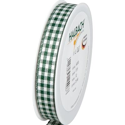 Halbach Vichy-Karo-Geschenkband, 15 mm x 25 m, dunkelgrün Halbach Vichy-Karo-Geschenkband, 15 mm x 25 m, dunkelgrün
