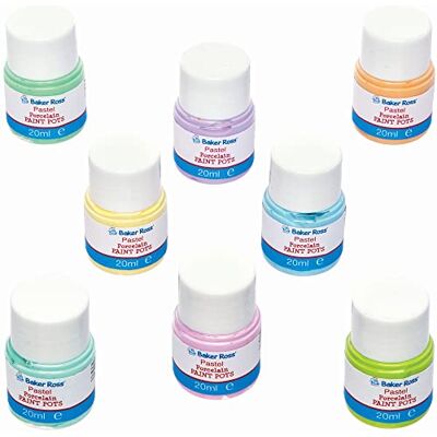 Ross Porzellan Mahltöpfe in Pastell Farben 8er Pack, Farbe für Kinder (FC346) Ross Porzellan Mahltöpfe in Pastell Farben 8er Pack, Farbe für Kinder (FC346)