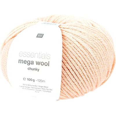 Rico Design Rico Mega Merino Puder Wool Chunky Fb. 03, Dicke Merinowolle zum Stricken, Häkeln Rico Design Rico Mega Merino Puder Wool Chunky Fb. 03, Dicke Merinowolle zum Stricken, Häkeln