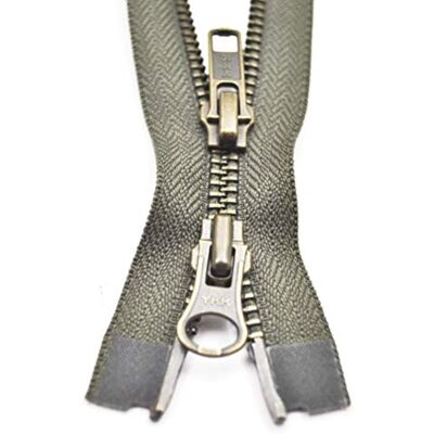 YKK Reißverschluss 2 Wege teilbar olivgrün 90 cm Metall Metallzähne YKK Reißverschluss 2 Wege teilbar olivgrün 90 cm Metall Metallzähne