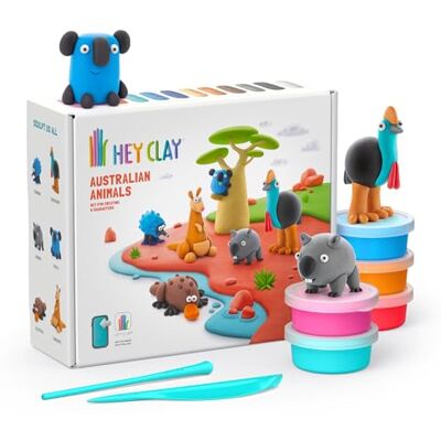 Hey Clay 15 Dosen lufttrocknende Knete für Kinder ab 3 Jahren Kreatives Bastelset Modelliermasse lufttrocknend Knete ab 3 Jahre (Australischen Tiere) Hey Clay 15 Dosen lufttrocknende Knete für Kinder ab 3 Jahren Kreatives Bastelset Modelliermasse lufttrocknend Knete ab 3 Jahre (Australischen Tiere)