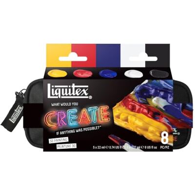 Liquitex WWYC Mixed Media 3D Malerei Set Set 3699498 mit 5 Acrylfarben & Super Schwerem Gel Medium 237ml für 3D-Effekte inkl. Tasche – ideal für Strukturmalerei Liquitex WWYC Mixed Media 3D Malerei Set Set 3699498 mit 5 Acrylfarben & Super Schwerem Gel Medium 237ml für 3D-Effekte inkl. Tasche – ideal für Strukturmalerei