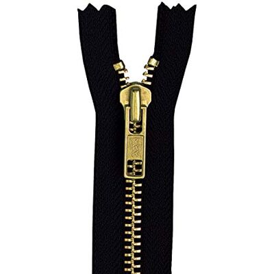 YKK Reißverschluss Metall gold teilbar 5 mm 40 cm 580, schwarz YKK Reißverschluss Metall gold teilbar 5 mm 40 cm 580, schwarz