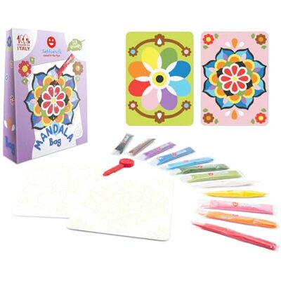 Sabbiarelli – Bag Mandala Mini-Sand-Art-Set: Mandala Enthält Klebemotive, Farbsand und Abziehwerkzeug 100% Made in Italy Kreativer Bastelspaß Kinder 5-12 Jahre Sabbiarelli – Bag Mandala Mini-Sand-Art-Set: Mandala Enthält Klebemotive, Farbsand und Abziehwerkzeug 100% Made in Italy Kreativer Bastelspaß Kinder 5-12 Jahre