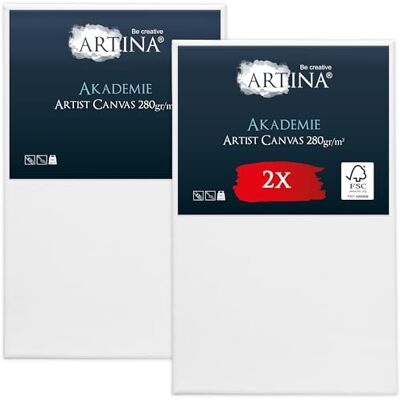 Artina Keilrahmen 100x160cm FSC® 2er Set Leinwand zum Bemalen Acrylfarben Canvas 2er Set Leinwände Baumwolle grundiert Künstlerbedarf Acryl Ölfarbe Aquarell Malen Keilrahmenset bespannt Akademie Artina Keilrahmen 100x160cm FSC® 2er Set Leinwand zum Bemalen Acrylfarben Canvas 2er Set Leinwände Baumwolle grundiert Künstlerbedarf Acryl Ölfarbe Aquarell Malen Keilrahmenset bespannt Akademie