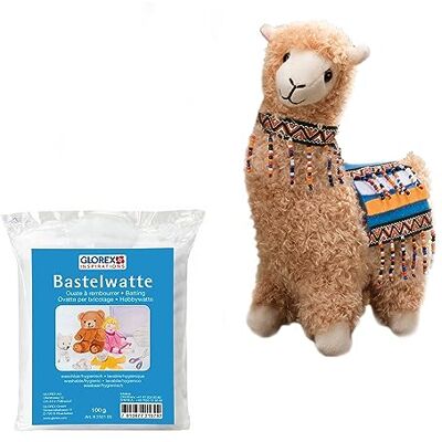 GLOREX 04811-1K Komplettset Kuscheltier zum Selberstopfen, Lama, Beige, ca. 23 cm, inkl. 100 g Watte, zum Basteln und Kuscheln GLOREX 04811-1K Komplettset Kuscheltier zum Selberstopfen, Lama, Beige, ca. 23 cm, inkl. 100 g Watte, zum Basteln und Kuscheln