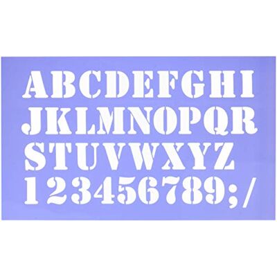 Artemio Schablone Home déco-alphabet industriellen, Kunststoff, Blau, 25 x 0,2 x 42 cm Artemio Schablone Home déco-alphabet industriellen, Kunststoff, Blau, 25 x 0,2 x 42 cm