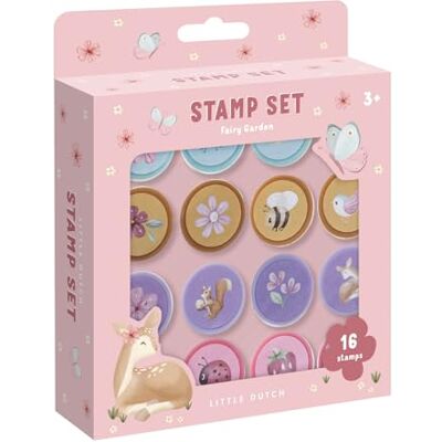 Little Dutch Stempel Kinder Kinderstempel Stempelset selbstfärbend 16 Stück Tiere Märchen Motive Mädchen rosa Fairy Garden Little Dutch Stempel Kinder Kinderstempel Stempelset selbstfärbend 16 Stück Tiere Märchen Motive Mädchen rosa Fairy Garden