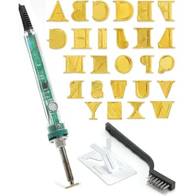 AIMOADO Holzbrenn-Alphabet-Set, Brandeisen, personalisierbar für Holz, Leder, Branding und andere Oberflächen, Prägung mit 26 Eisenbuchstaben, 1,6 cm hoch AIMOADO Holzbrenn-Alphabet-Set, Brandeisen, personalisierbar für Holz, Leder, Branding und andere Oberflächen, Prägung mit 26 Eisenbuchstaben, 1,6 cm hoch