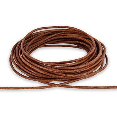 Auroris 5m Lederband rund Ø 3mm antik-hellbraun Auroris 5m Lederband rund Ø 3mm antik-hellbraun