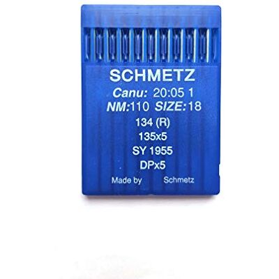 SCHMETZ Nähmaschinennadeln für industrielle Nähmaschinen CANU 20:05 1, 134R, SY 1955, DPx5 18/110 SCHMETZ Nähmaschinennadeln für industrielle Nähmaschinen CANU 20:05 1, 134R, SY 1955, DPx5 18/110