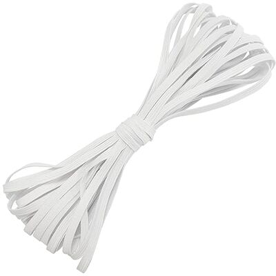 AERZETIX C67520 Flaches geflochtenes Gummiband 10 Meter Breite 6 mm Polyester + Latex Farbe weiß AERZETIX C67520 Flaches geflochtenes Gummiband 10 Meter Breite 6 mm Polyester + Latex Farbe weiß