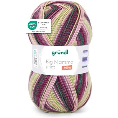 Gründl Wolle Big Mamma Print XXL 1 x 400 g, Malve-nude-limette-graugrün Gründl Wolle Big Mamma Print XXL 1 x 400 g, Malve-nude-limette-graugrün