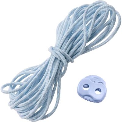 AERZETIX Set mit 5 m rundem elastische Kordel Ø3 mm in Farbe Babyblau + 10 ovale Kunststoff Kordelstopper hellblau mit 2 Durchgängen Ø4 mm AERZETIX Set mit 5 m rundem elastische Kordel Ø3 mm in Farbe Babyblau + 10 ovale Kunststoff Kordelstopper hellblau mit 2 Durchgängen Ø4 mm
