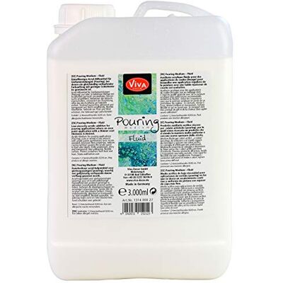 Viva Decor Pouring Fluid 3 Liter Transparent für Leinwand & Staffelei. Für Gießanwendungen & Fließtechniken mit Acryl Farbe. Geeignet als Gieß-Farbe für Puddle-Pouring Dirty-Pouring Flip Cup Viva Decor Pouring Fluid 3 Liter Transparent für Leinwand & Staffelei. Für Gießanwendungen & Fließtechniken mit Acryl Farbe. Geeignet als Gieß-Farbe für Puddle-Pouring Dirty-Pouring Flip Cup