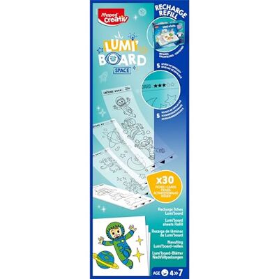 Maped CREATIV LUMI’BOARD Erweiterungs-Set Weltraum – 250 Vorlagen auf 30 Folien – Zubehör für LUMI’BOARD Lichtmaschine – Mal- und Zeichenmotive mit Astronauten, Raketen, Planeten & UFOs Maped CREATIV LUMI’BOARD Erweiterungs-Set Weltraum – 250 Vorlagen auf 30 Folien – Zubehör für LUMI’BOARD Lichtmaschine – Mal- und Zeichenmotive mit Astronauten, Raketen, Planeten & UFOs
