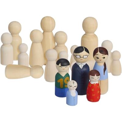 Relaxdays Holzfiguren, 100er Set, Spielfiguren zum Bemalen, Mensch, Familie, Kinder, DIY Krippenfiguren, Deko, natur Relaxdays Holzfiguren, 100er Set, Spielfiguren zum Bemalen, Mensch, Familie, Kinder, DIY Krippenfiguren, Deko, natur