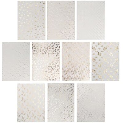 Ideen mit Herz Transparentpapier mit Goldfolienverledelung DIN A4 für Laternen, Grußkarten, 3D-Motive 130 g/m² 10 Designs weiß 20 Bogen (Sortierung 2) Ideen mit Herz Transparentpapier mit Goldfolienverledelung DIN A4 für Laternen, Grußkarten, 3D-Motive 130 g/m² 10 Designs weiß 20 Bogen (Sortierung 2)