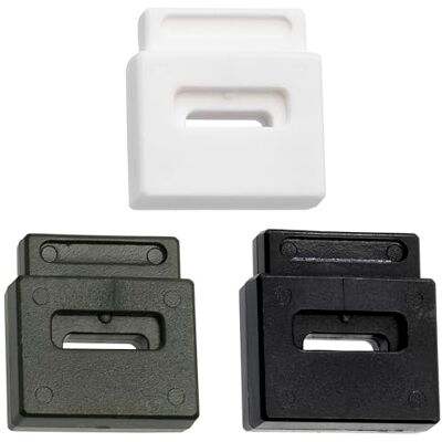 AERZETIX Set mit 12 Kordelstopper quadratisch gefedert mit 1 Loch Stopper Kordel Öffnung 13x4mm aus Kunststoff Farbe weiß schwarz dunkelgrün AERZETIX Set mit 12 Kordelstopper quadratisch gefedert mit 1 Loch Stopper Kordel Öffnung 13x4mm aus Kunststoff Farbe weiß schwarz dunkelgrün