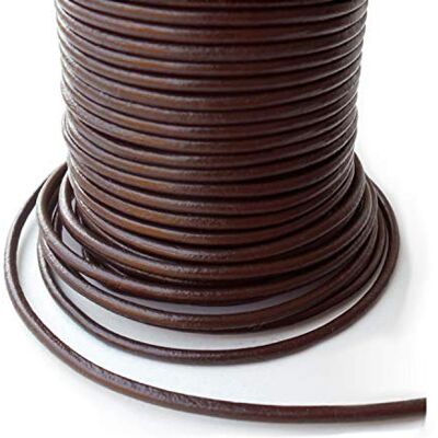 Auroris 10m Rolle Lederband rund Ø 2mm braun Auroris 10m Rolle Lederband rund Ø 2mm braun