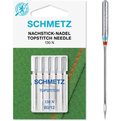 SCHMETZ Topstitch Nähmaschinennadeln Größe 80/12 130N 5 Stück SCHMETZ Topstitch Nähmaschinennadeln Größe 80/12 130N 5 Stück