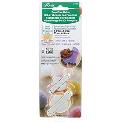 Clover Kleine Pom-Pom-Maker (3,5 cm & 4,8 cm) – 2 pro Packung Clover Kleine Pom-Pom-Maker (3,5 cm & 4,8 cm) – 2 pro Packung