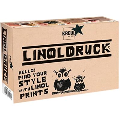 KREUL 15101 Linoldruckfarben Set, 20 ml Linoldruckfarbe schwarz, 3 Schneidefedern, Griff für Schneidefedern, Linolplatte DIN A6, Glasplatte und Gummiwalze KREUL 15101 Linoldruckfarben Set, 20 ml Linoldruckfarbe schwarz, 3 Schneidefedern, Griff für Schneidefedern, Linolplatte DIN A6, Glasplatte und Gummiwalze