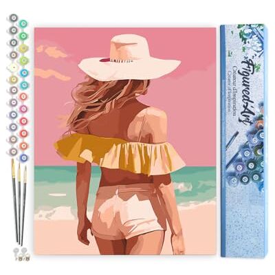 ART Malen Nach Zahlen Erwachsene Schönheit am Meer Paint by Numbers Basteln DIY Bastelset 40x50cm ohne Holzrahmen ART Malen Nach Zahlen Erwachsene Schönheit am Meer Paint by Numbers Basteln DIY Bastelset 40x50cm ohne Holzrahmen