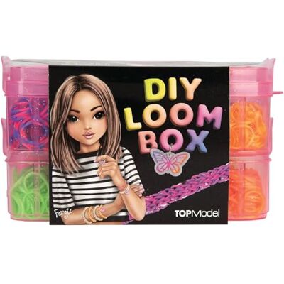 Depesche 14124 TOPModel DIY Loom Bänder Set, Gummibänder in 6 Neonfarben und 5 gestreiften Varianten, inkl. 20 Haken, Loom-Rahmen, 2 Kunststoffnadeln und 3 Anhängern Depesche 14124 TOPModel DIY Loom Bänder Set, Gummibänder in 6 Neonfarben und 5 gestreiften Varianten, inkl. 20 Haken, Loom-Rahmen, 2 Kunststoffnadeln und 3 Anhängern
