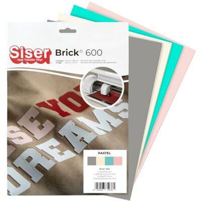 SISER Brick 600 Pastel Pack: 3D-Flexfolie dick 4 Blätter 20x30 cm SISER Brick 600 Pastel Pack: 3D-Flexfolie dick 4 Blätter 20x30 cm