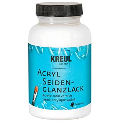 KREUL 79414 Acryl Seidenglanzlack auf Wasserbasis, 275 ml Glas, seidenglänzend transparent, Schutz-und Überzugslack für durchgetrocknete Aufmalungen, bedingt witterungsbeständig, speichelecht KREUL 79414 Acryl Seidenglanzlack auf Wasserbasis, 275 ml Glas, seidenglänzend transparent, Schutz-und Überzugslack für durchgetrocknete Aufmalungen, bedingt witterungsbeständig, speichelecht