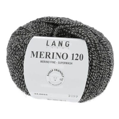 Lang Yarns Merino 120 Superwash 0055 schwarz/beige mouliné Lang Yarns Merino 120 Superwash 0055 schwarz/beige mouliné