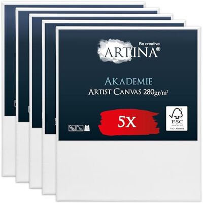 Artina Keilrahmen 50x60cm FSC® 5er Set Leinwand zum Bemalen Acrylfarben Canvas 5er Set Leinwände Baumwolle grundiert Künstlerbedarf Acryl Ölfarbe Aquarell Malen bespannt Malleinwand Weiß Akademie Artina Keilrahmen 50x60cm FSC® 5er Set Leinwand zum Bemalen Acrylfarben Canvas 5er Set Leinwände Baumwolle grundiert Künstlerbedarf Acryl Ölfarbe Aquarell Malen bespannt Malleinwand Weiß Akademie