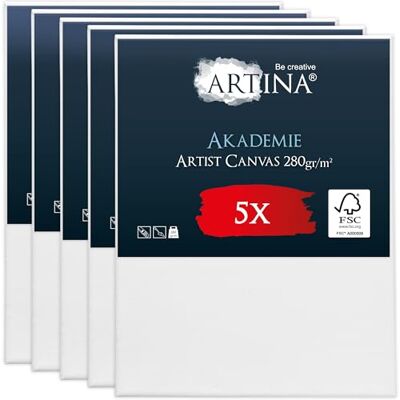 Artina 5er FSC® Set bespannte Keilrahmen Leinwände zum Bemalen 70x90cm Acryl Leinwand Rahmen Canvas aus 100% Baumwolle zum Malen mit Acrylfarben grundiert weiß Akademie Artina 5er FSC® Set bespannte Keilrahmen Leinwände zum Bemalen 70x90cm Acryl Leinwand Rahmen Canvas aus 100% Baumwolle zum Malen mit Acrylfarben grundiert weiß Akademie