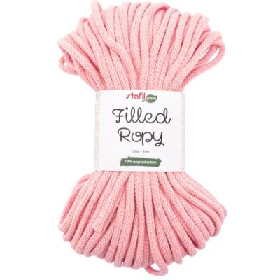 Stafil Filled Ropy Ø 6 mm, Garn Effekt Kordel 250 g ~ 50 m, 70% recycelter Baumwolle e 30% Polyester, für Körbe, Dekorationen und Häkelarbeiten, Farbe Rosa Stafil Filled Ropy Ø 6 mm, Garn Effekt Kordel 250 g ~ 50 m, 70% recycelter Baumwolle e 30% Polyester, für Körbe, Dekorationen und Häkelarbeiten, Farbe Rosa