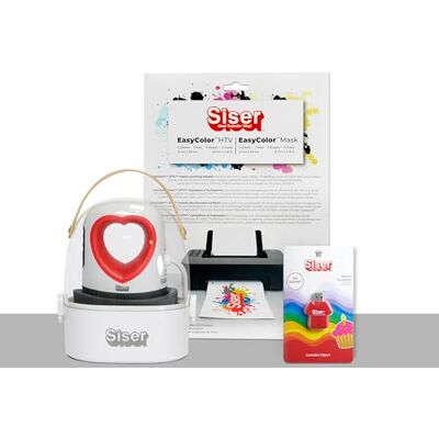 SISER Baby Press Print&Cut-Paket – Enthält eine Mini-Heißpresse, bedruckbares EasyColor Thermovinyl, Zubehör für die Anwendung und Übertragung SISER Baby Press Print&Cut-Paket – Enthält eine Mini-Heißpresse, bedruckbares EasyColor Thermovinyl, Zubehör für die Anwendung und Übertragung