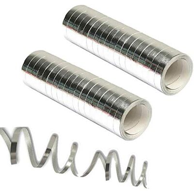 Unbekannt 2 Rollen Party Luftschlangen metallic Silber für z.b. Silvester Metallstreifen Dekoration Unbekannt 2 Rollen Party Luftschlangen metallic Silber für z.b. Silvester Metallstreifen Dekoration