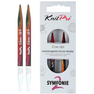 KnitPro Symfonie 2 normale austauschbare Nadeln, 13 cm, 5,5 mm KnitPro Symfonie 2 normale austauschbare Nadeln, 13 cm, 5,5 mm