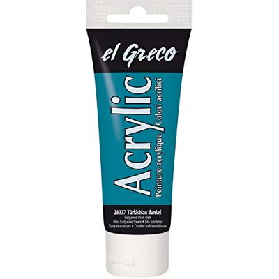 KREUL 28337 El Greco Acrylic, 75 ml Tube in türkisblau dunkel, hochpigmentierte, glänzende Acrylfarbe in Studienqualität, buttrig vermalbar, für pastose Malerei KREUL 28337 El Greco Acrylic, 75 ml Tube in türkisblau dunkel, hochpigmentierte, glänzende Acrylfarbe in Studienqualität, buttrig vermalbar, für pastose Malerei