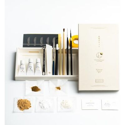 Chimahaga Kintsugi Reparaturset für Anfänger -Standard- Echtes Gold, Japanisches Urushi-Lack, DIY-Set für traditionelle Reparatur Chimahaga Kintsugi Reparaturset für Anfänger -Standard- Echtes Gold, Japanisches Urushi-Lack, DIY-Set für traditionelle Reparatur