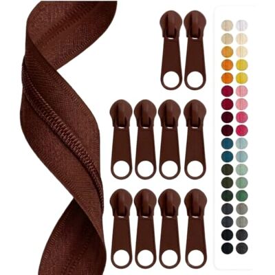 Jajasio Endlosreißverschluss mit Zipper 3mm (Nonlock), 5 Meter, Reißverschluss endlos Auswahl aus 40 Farben/Farbe: 86 – schockobraun Jajasio Endlosreißverschluss mit Zipper 3mm (Nonlock), 5 Meter, Reißverschluss endlos Auswahl aus 40 Farben/Farbe: 86 – schockobraun